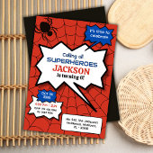 スパイダーマン 6歳の誕生日 キッズ スパイダー 赤 黒 招待状