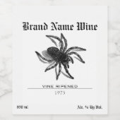 スパイダーミニマルな不気味なハロウィーンタランチュラ ワインラベル (シングルラベル)