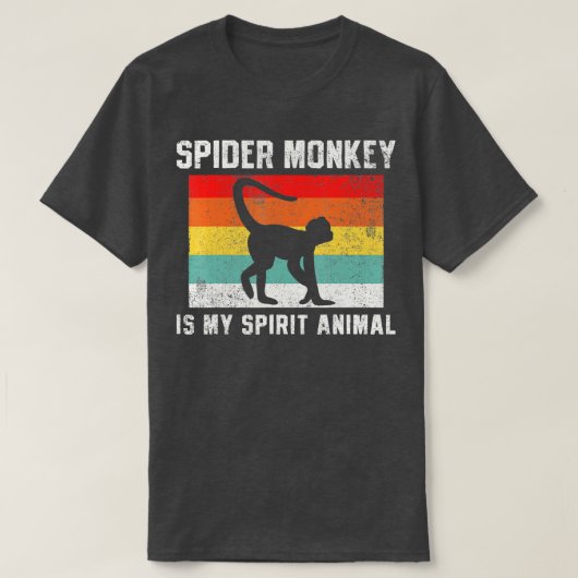 スパイダーモンキーレトロヴィンテージ Tシャツ (デザイン正面)