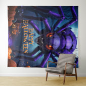 スパイダーモンスターハロウィーンの背景 タペストリー (インサイチュ(横))