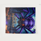 スパイダーモンスターハロウィーンの背景 タペストリー (正面(横))