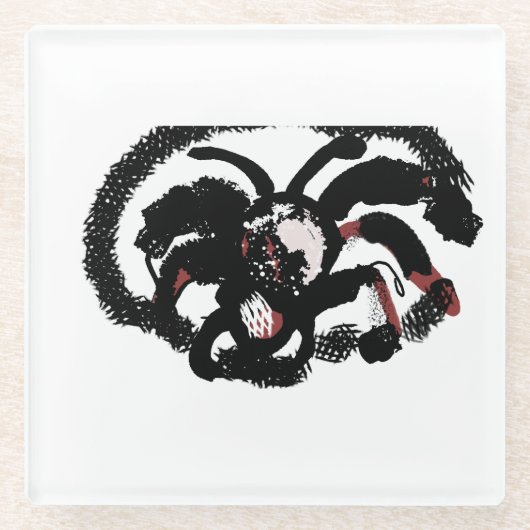 スパイダーラテの喜び ガラスコースター (正面)