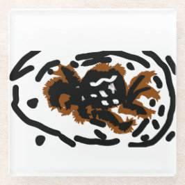 スパイダーラテ愛 ガラスコースター