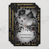 スパイダーラブゴシックハロウィン結婚ズ 招待状 (正面/裏面)