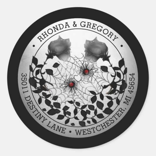 スパイダーラブハロウィン結婚の住所 ラウンドシール (正面)