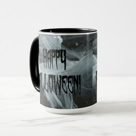 スパイダーレッグハロウィーンと不気味な背景マグカップ マグカップ (正面左)