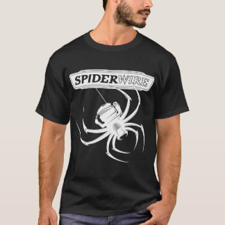 スパイダーワイヤ魚釣りラインロゴ Tシャツ