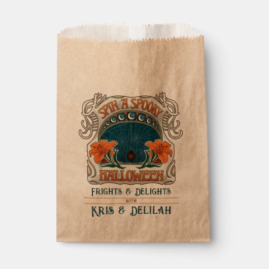 スパイダー不気味ヴィンテージスタイルハロウィーントリート フェイバーバッグ (正面)