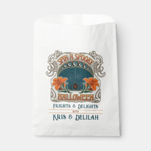 スパイダー不気味ヴィンテージスタイルハロウィーントリート フェイバーバッグ (正面)