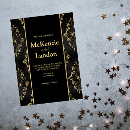 スパイダー付きのハロウィンゴシックウェディング招待状 招待状