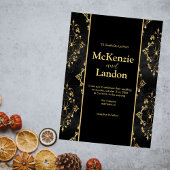 スパイダー付きのハロウィンゴシックウェディング招待状 招待状