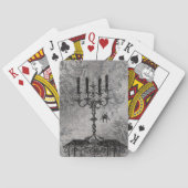 スパイダー付きゴシック風ろうそく立て，ハロウィーン トランプ (裏面)