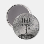 スパイダー付きゴシック風ろうそく立て，ハロウィーン マグネット (正面/裏面)