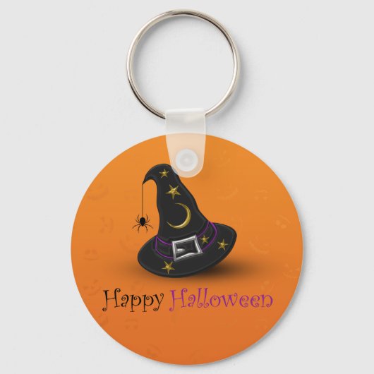 スパイダー付きハロウィーン魔女ハット キーホルダー (正面)