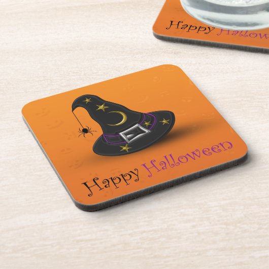スパイダー付きハロウィーン魔女ハット コースター (左側)