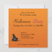 スパイダー付きハロウィーン魔女ハット 招待状 (裏面)