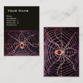 スパイダー及びくもの巣レッドルビーブラックパール紙 名刺 (正面/裏面)