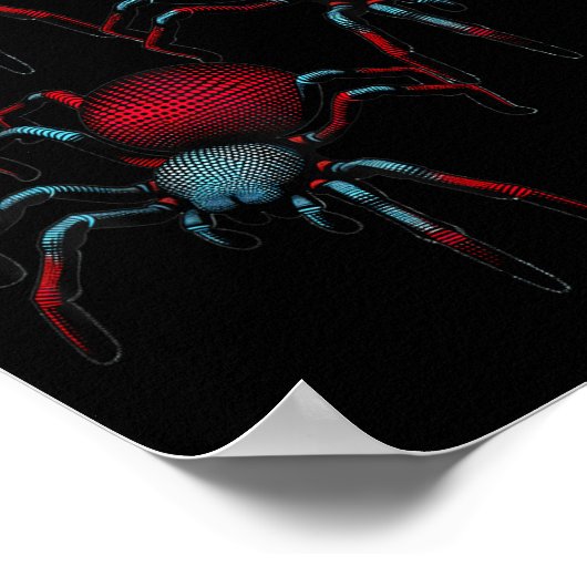 スパイダー恐怖症3D女性男性少女 ポスター (角)