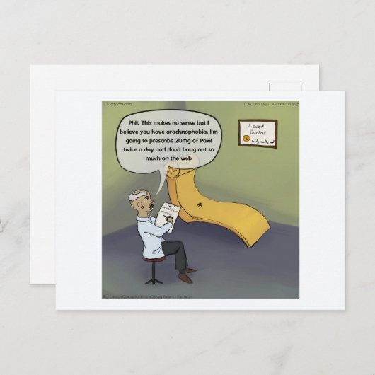 スパイダー精神病患おもしろい者漫画 ポストカード (正面/裏面)