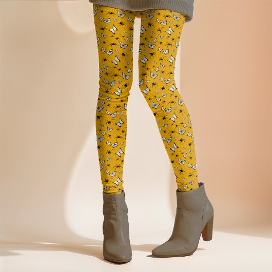 スパイダー蝶ハロウィンお洒落コテージコア レギンス