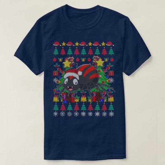 スパイダー醜いクリスマスクリスマス Tシャツ (デザイン正面)