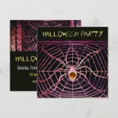 スパイダー&くもの巣オレンジアガテブラックハローウィンパーティ 招待状 (正面/裏面)