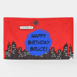 スパイダー・スーパーヒーロー・コミック誕生日 横断幕