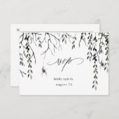 スパイダー&トウィグハロウィーンw食事RSVPホワイト 出欠カード (正面/裏面)