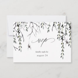 スパイダー&トウィグハロウィーンw食事RSVPホワイト 出欠カード