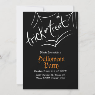 スパイダー・トリック・オア・トリート ハロウィン お誕生日会  招待状