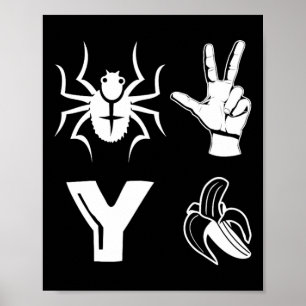 スパイダー 2 Y バナナ Tシャツ おもしろ フットボール好き プレーヤー ポスター