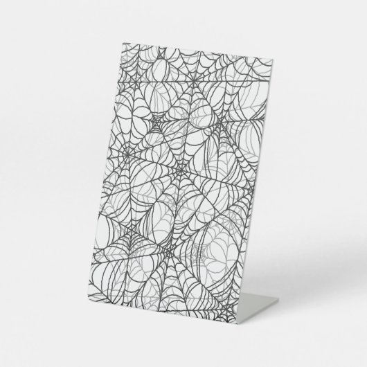 スパイダ不気味ウェブパターン – ハロウィーンギフト 台座サイン (正面)