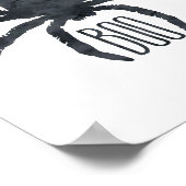 スパイダ不気味ハロウィーン白黒ブー ポスター (角)