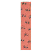 スパイダ不気味ーとくもの巣オレンジのハロウィーン ショートテーブルランナー (正面)