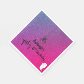 スパイダ不気味幽霊グリッターハロウィーン誕生日 スタンダードランチョンナプキン (角)