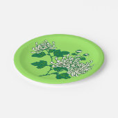 スパイダ中国のー菊 – クリーム色の白 ペーパープレート (アングル)