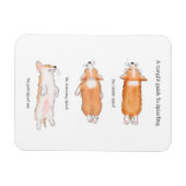 スパイティングマグネットへのかわいいコーギの子犬ガイド マグネット (横)