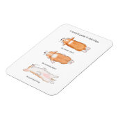 スパイティングマグネットへのかわいいコーギの子犬ガイド マグネット (左側)