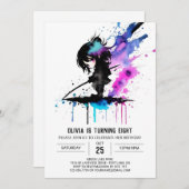 スパイパステル忍者デジタルガール誕生日 招待状 (正面/裏面)