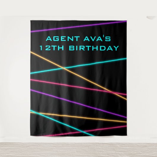 スパイパーソナライズされたパーティーレーザータペストリー タペストリー (正面)