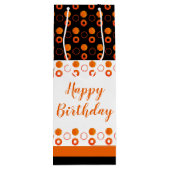 スパイフィーボトルバッグとオレンジ色のポルカドット ワインギフトバッグ (裏面)