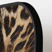 スパイフヒョウ斑点レザーグレインルック ピックルボールラケット (左詳細)