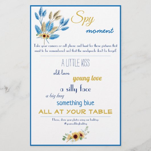 スパイブライダル結婚ズゲームフライヤー チラシ (正面)