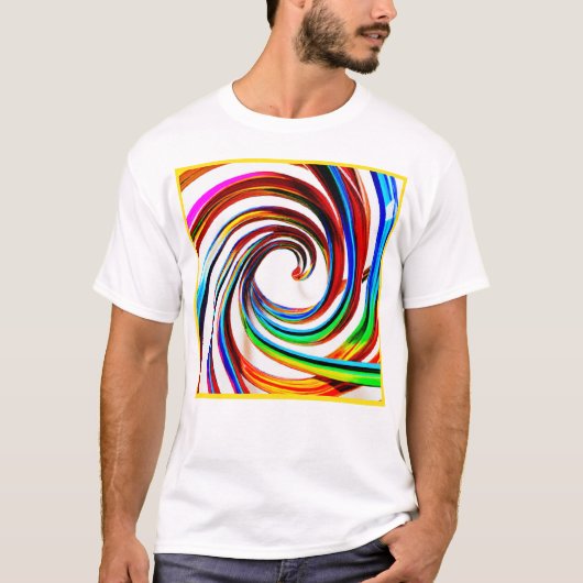 スパイラカラフルルパターンアート Tシャツ (正面)
