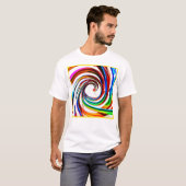 スパイラカラフルルパターンアート Tシャツ (正面フル)