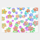 スパイラカラフルル犬のポープリント ラッピングペーパーシート (正面2)