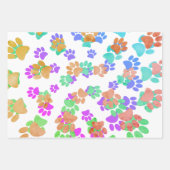 スパイラカラフルル犬のポープリント ラッピングペーパーシート (正面)