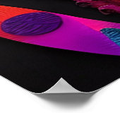 スパイラサイケデリックル女性レインボーエネルギー抽象芸術 ポスター (角)