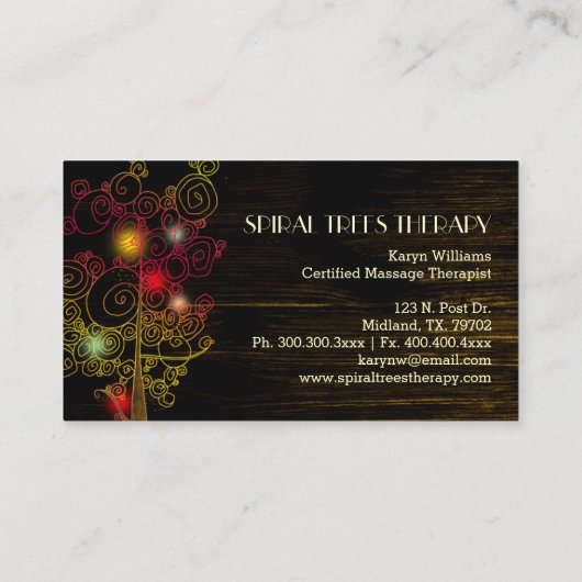 スパイラスタイリッシュル木マッサージセラピー 名刺 (裏面)