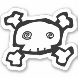 スパイラルアイドスカルとクロスボーン シール